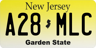NJ license plate A28MLC