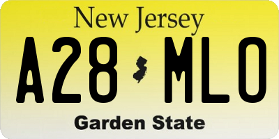 NJ license plate A28MLO