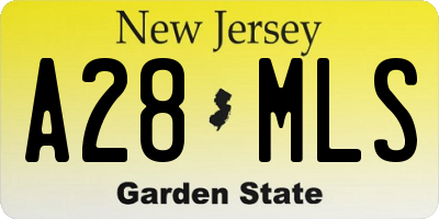 NJ license plate A28MLS