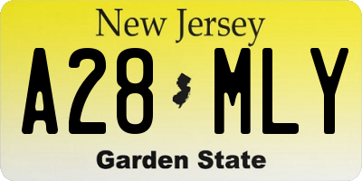 NJ license plate A28MLY