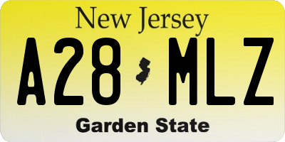 NJ license plate A28MLZ