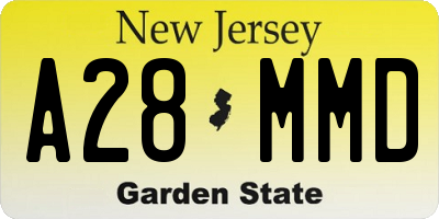 NJ license plate A28MMD