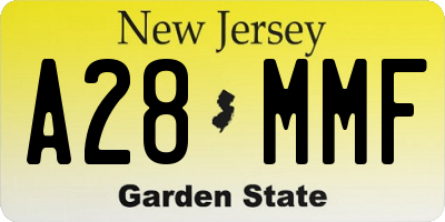 NJ license plate A28MMF