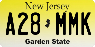 NJ license plate A28MMK