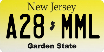 NJ license plate A28MML