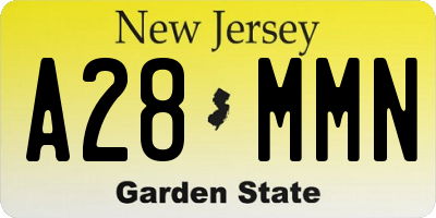 NJ license plate A28MMN