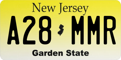 NJ license plate A28MMR