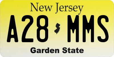 NJ license plate A28MMS