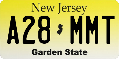 NJ license plate A28MMT