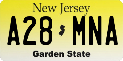 NJ license plate A28MNA