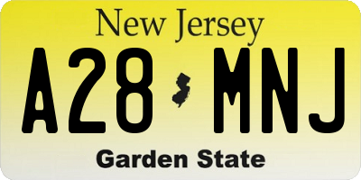 NJ license plate A28MNJ