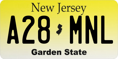 NJ license plate A28MNL