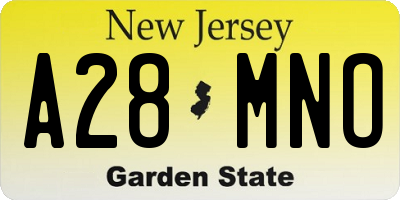 NJ license plate A28MNO