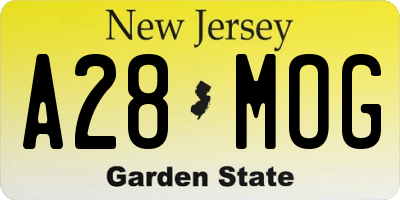 NJ license plate A28MOG