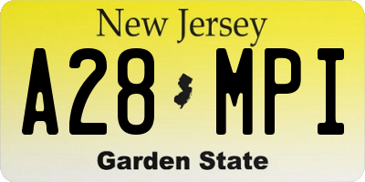 NJ license plate A28MPI