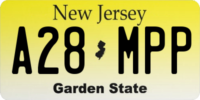 NJ license plate A28MPP