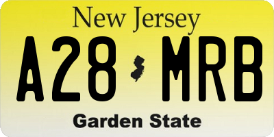 NJ license plate A28MRB