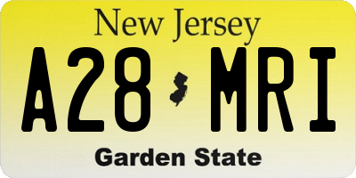 NJ license plate A28MRI