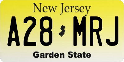 NJ license plate A28MRJ