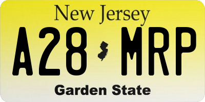 NJ license plate A28MRP