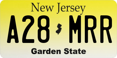 NJ license plate A28MRR