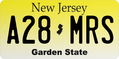 NJ license plate A28MRS