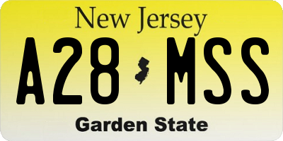 NJ license plate A28MSS