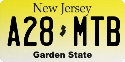 NJ license plate A28MTB