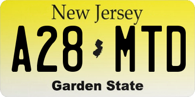 NJ license plate A28MTD