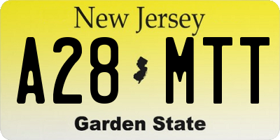 NJ license plate A28MTT