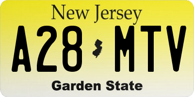 NJ license plate A28MTV
