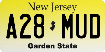 NJ license plate A28MUD