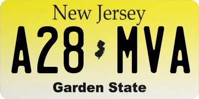 NJ license plate A28MVA