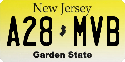 NJ license plate A28MVB