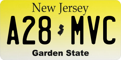NJ license plate A28MVC