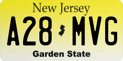 NJ license plate A28MVG