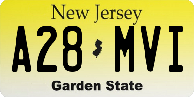 NJ license plate A28MVI