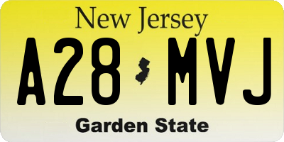 NJ license plate A28MVJ