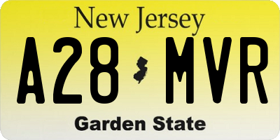 NJ license plate A28MVR