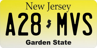NJ license plate A28MVS
