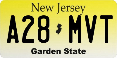 NJ license plate A28MVT