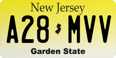 NJ license plate A28MVV