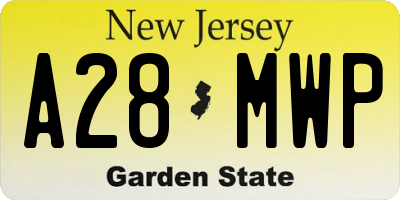NJ license plate A28MWP