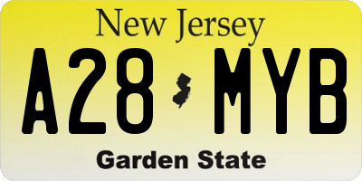 NJ license plate A28MYB