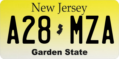 NJ license plate A28MZA