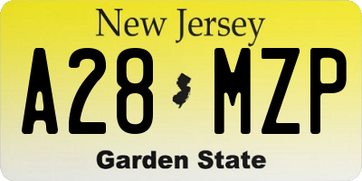 NJ license plate A28MZP