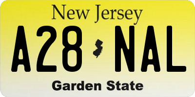 NJ license plate A28NAL