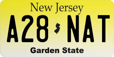 NJ license plate A28NAT