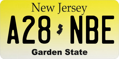 NJ license plate A28NBE