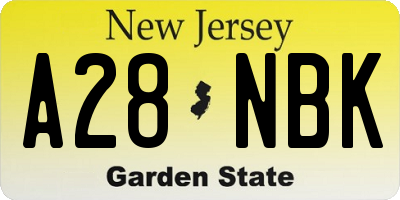 NJ license plate A28NBK